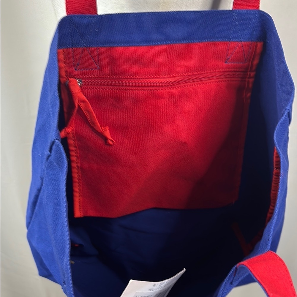 Esprit Blue and Red Tote Bag - Picture 6 of 11